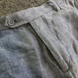 Express 100% Linen Chino Shorts Mens 32 Herringbone Flat Front Pockets